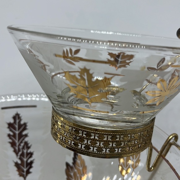 Dining Vintage Libbey Golden Foliage Chip And Dip Set Poshmark